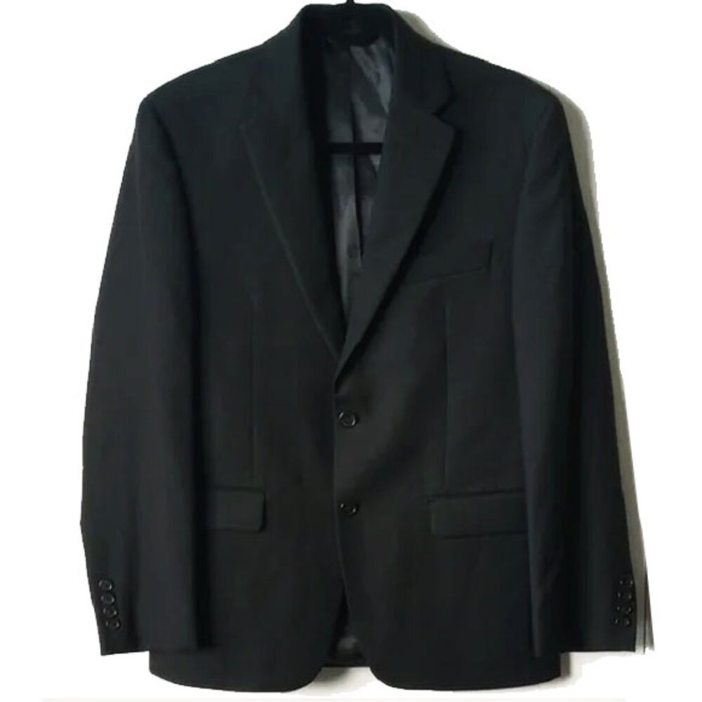NWT LRL Fine Wool Solid Black 2-Button Blazer 36 Short Fully Lined